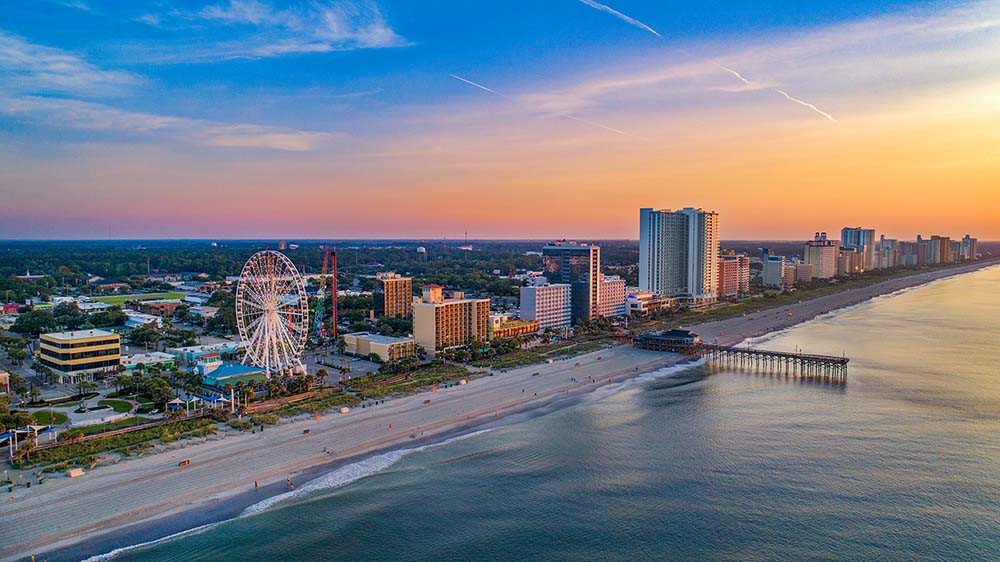 One of many piers along the beach in Myrtle Beach, South Carolina