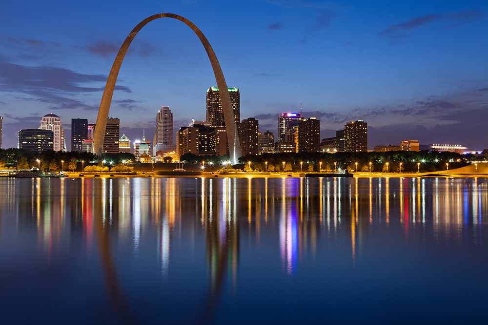 St. Louis, Missouri at twilight