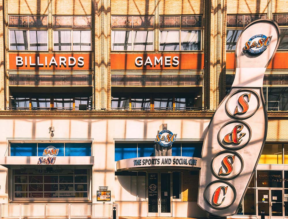 Billiards and games in downtown Louisville, Kentucky
