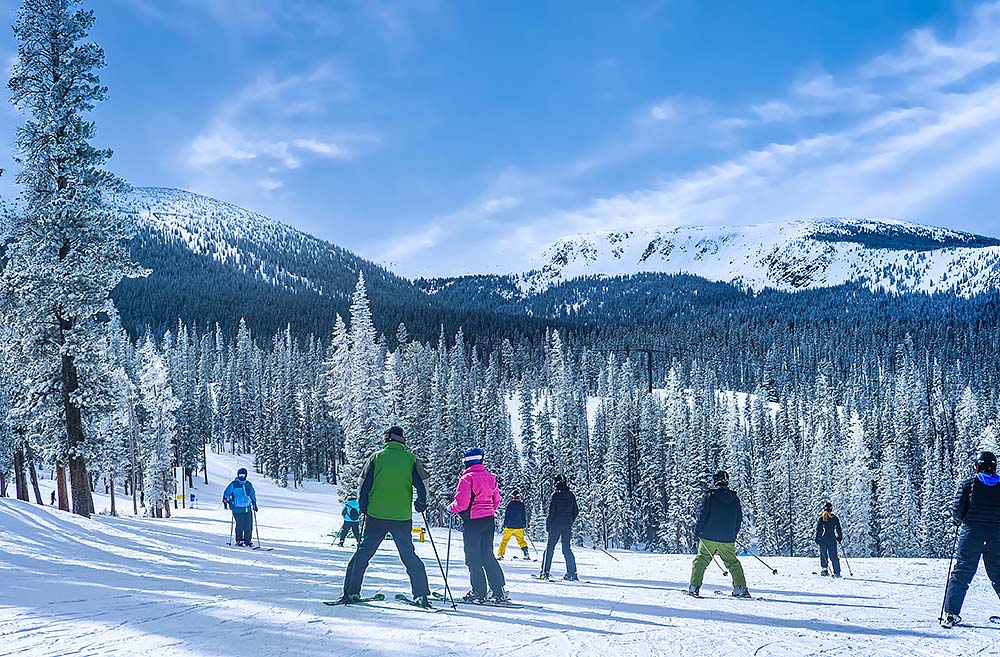 Skiing in the mountains in Colorado