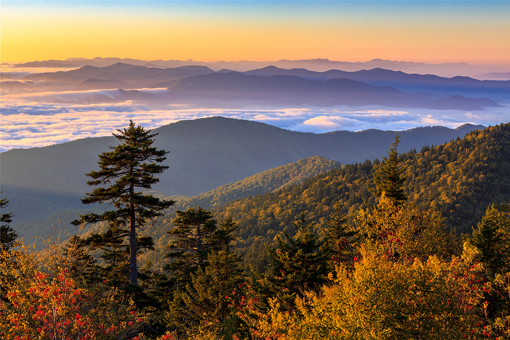 Smoky Mountains at Clingman's Dome near Gatlinburg, Tennessee