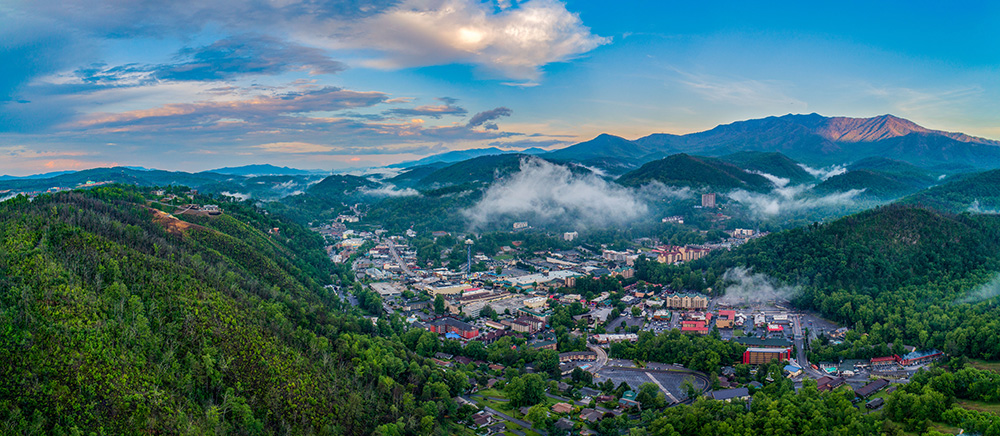 Panorama overlooking Gatlinburg, TN