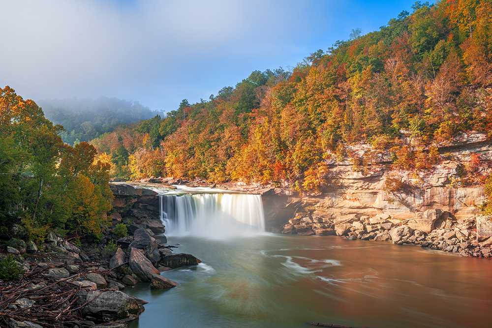 Cumberland Falls, sometimes called the Little Niagara, the Niagara of the South, or the Great Falls, is a waterfall on the Cumberland River in southeastern Kentucky.