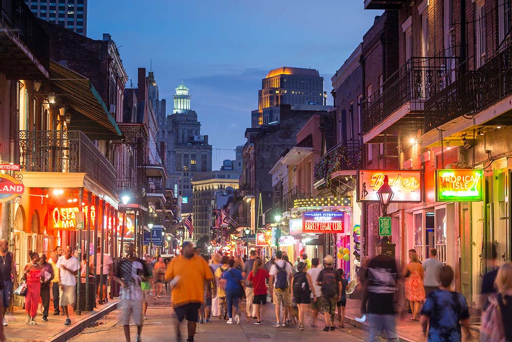 There's always a party down Bourbon Street in Louisiana