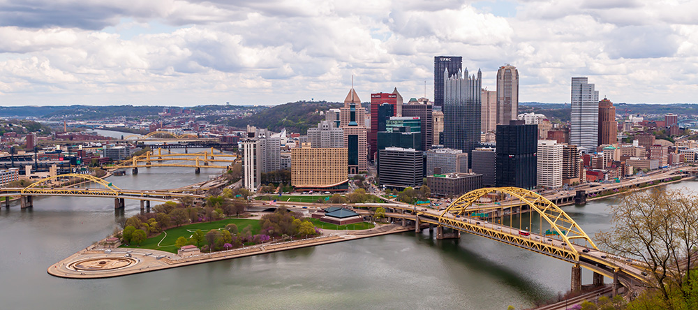 Downtown Pittsburgh, Pennsylvania and Three Rivers